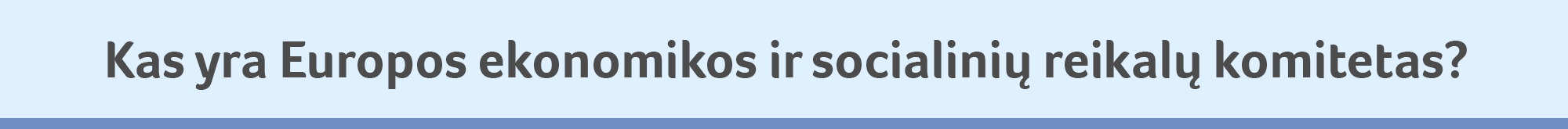 Kas yra Europos ekonomikos ir socialinių reikalų komitetas?